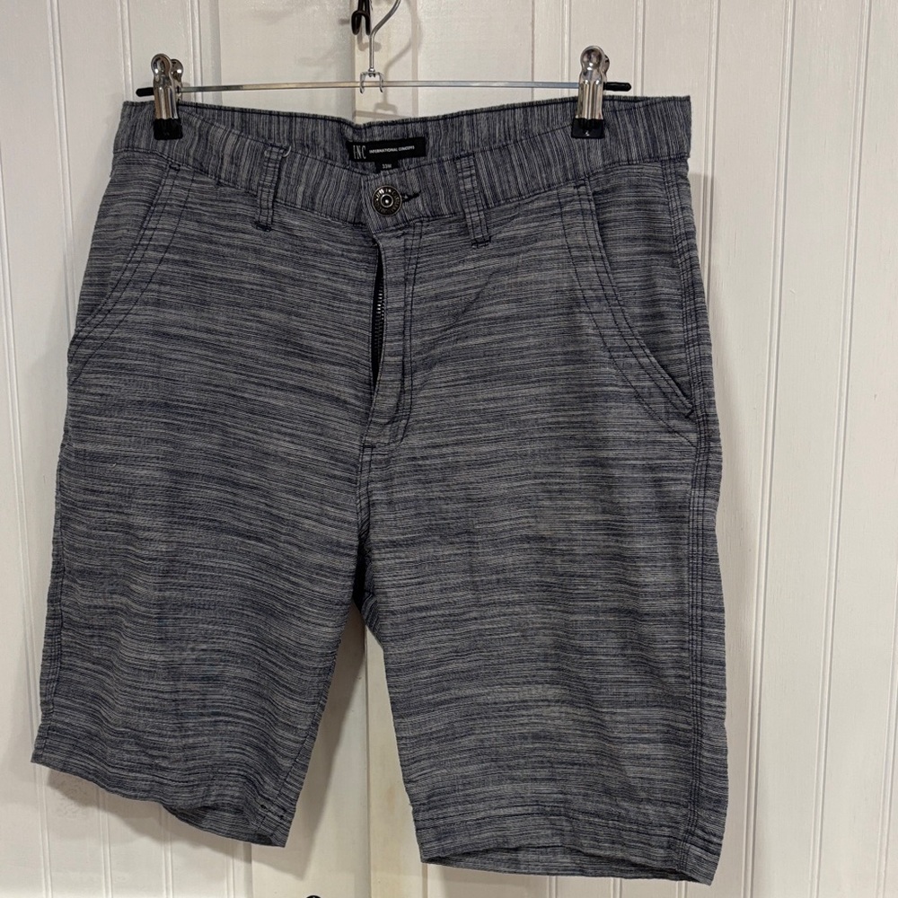 INC International Concepts Men's Charcoal/black Patterned Shorts size 33
